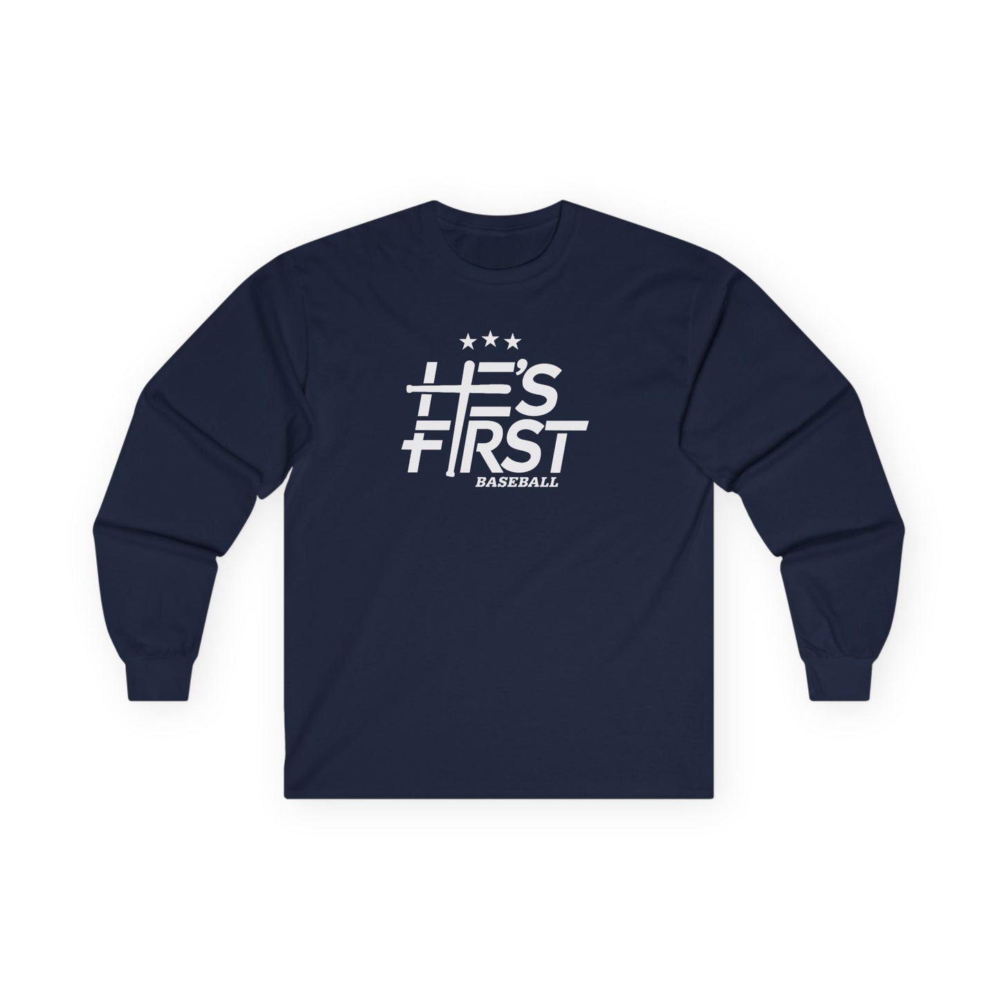 He's First Baseball Logo Long Sleeve